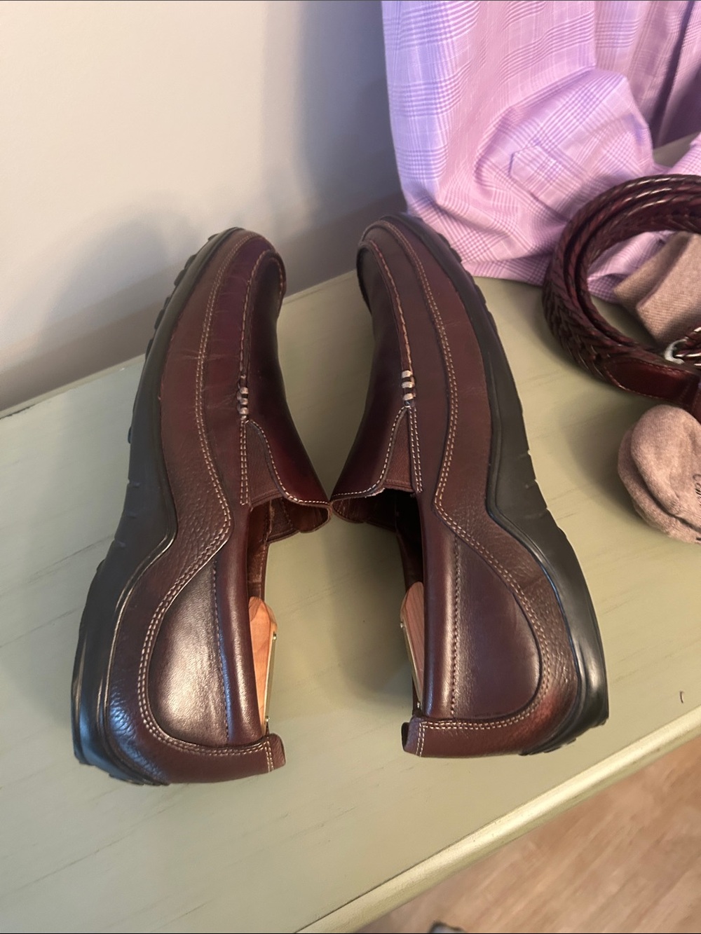 Cole Haan Brown Leather Slip-On Loafers - Picture 6 of 6